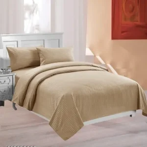 Plain Striped Double Bedsheet