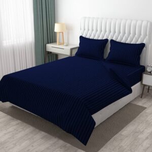 Plain Striped Double Bedsheet