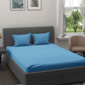 Plain Striped Double Bedsheet