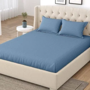 Plain Striped Double Bedsheet