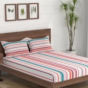 Portiico  New York  Morning Glory Elastic Fitted   Double Bedsheet