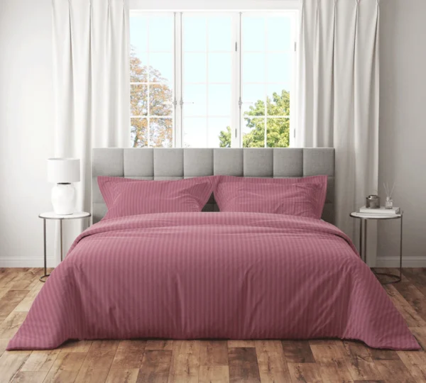 Plain Striped Double Bedsheet