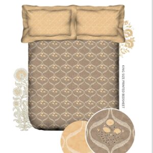 Trident Carnival Gold Double Bedsheet