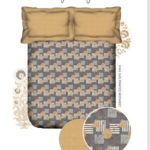 Trident Carnival Gold Double Bedsheet