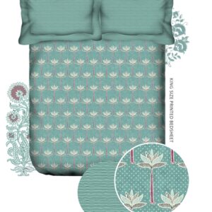 Trident Carnival Gold Double Bedsheet